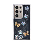 Luxury 3D Iridescent Pearl Flower & Butterfly Phone Case for Samsung S24Ultra