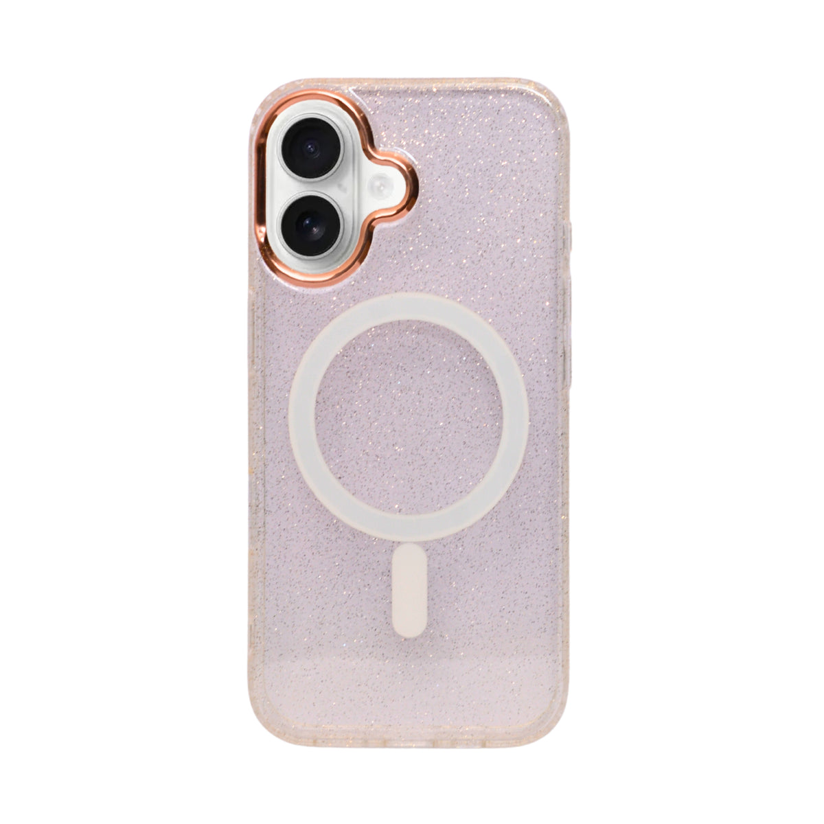 Transparent Glitter MagSafe Compatible Phone Case for iPhone 16