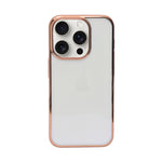 Crystal Shield Clear Phone Case with Golden Border Protection for iPhone 15 Pro