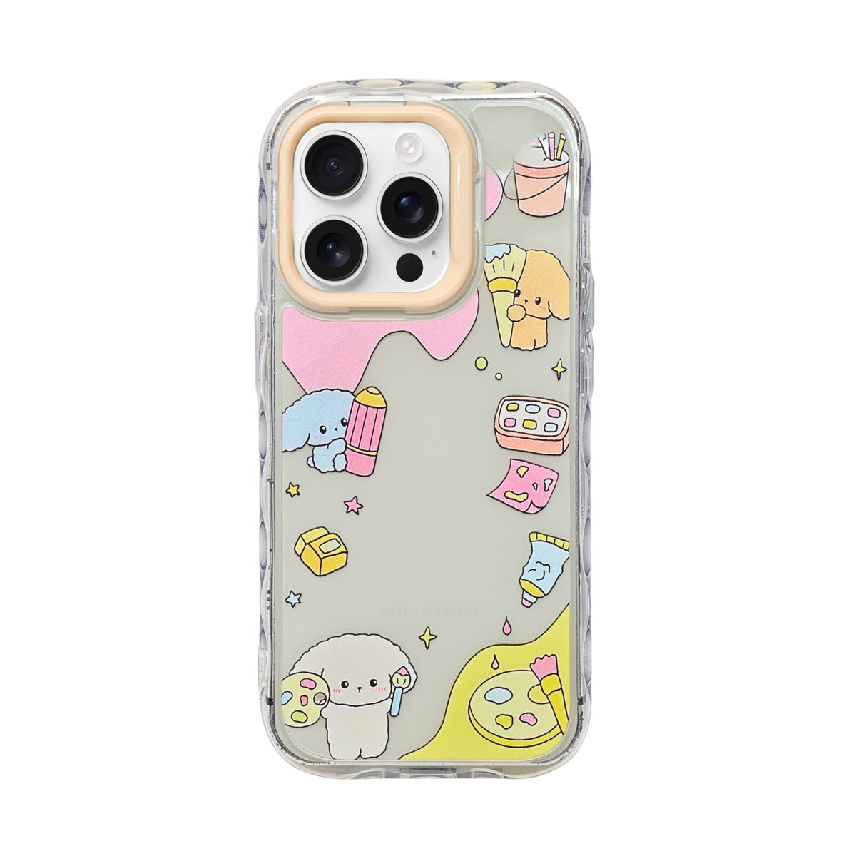 Cute Transparent Wavy Edge Phone Case for iPhone 14 Pro