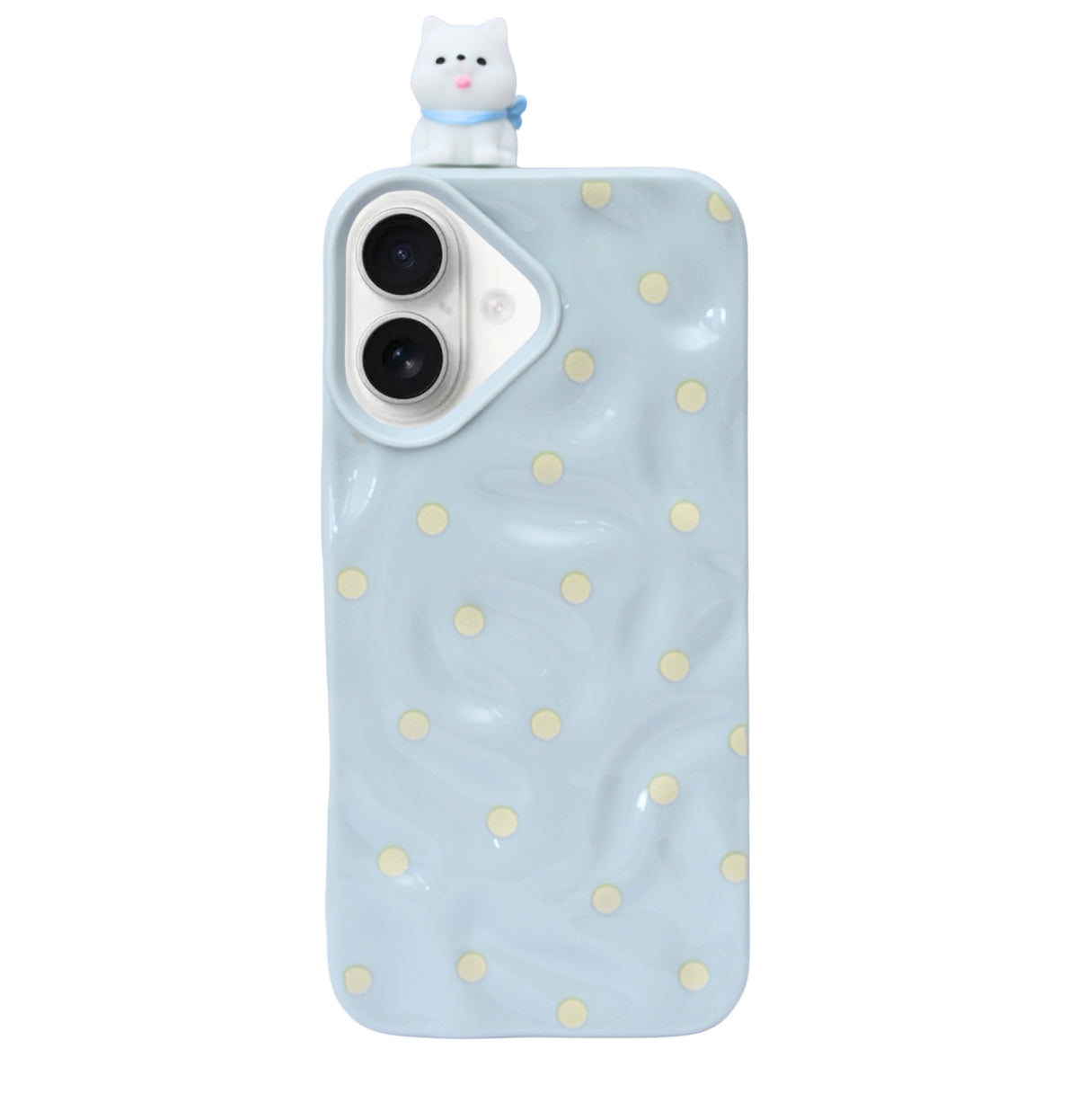 3D Cartoon Character with Polka Dots Soft Phone Case for iPhone 16 Plus