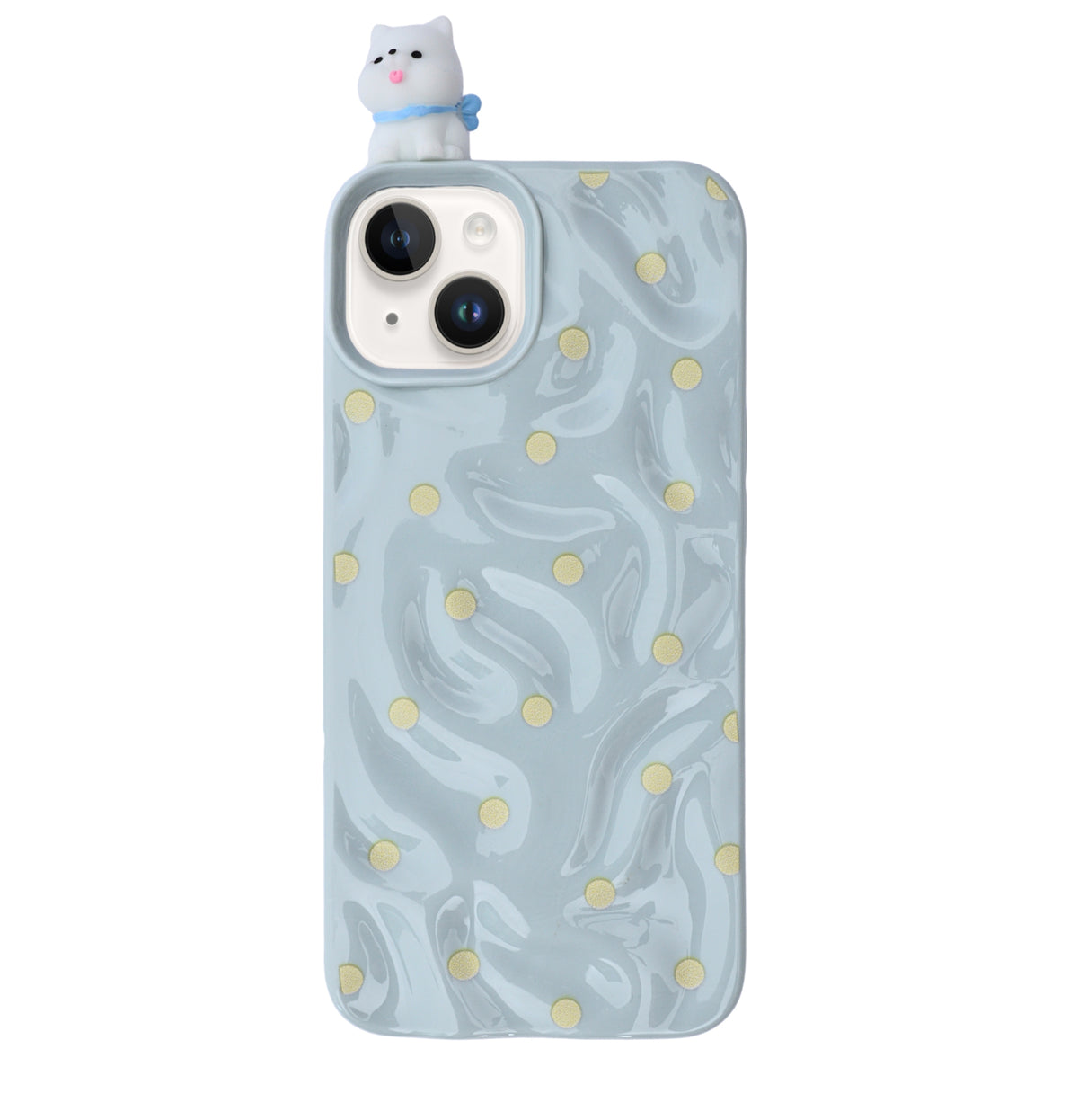 3D Cartoon Character with Polka Dots Soft Phone Case for iPhone 13/ 14