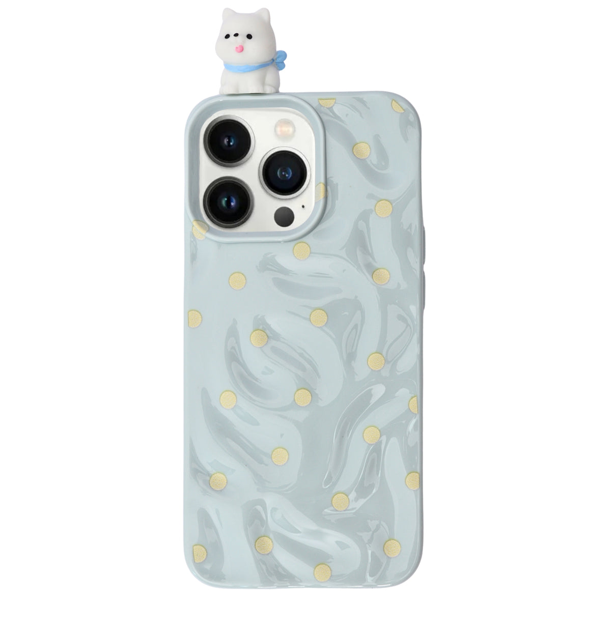 3D Cartoon Character with Polka Dots Soft Phone Case for iPhone 13 Pro