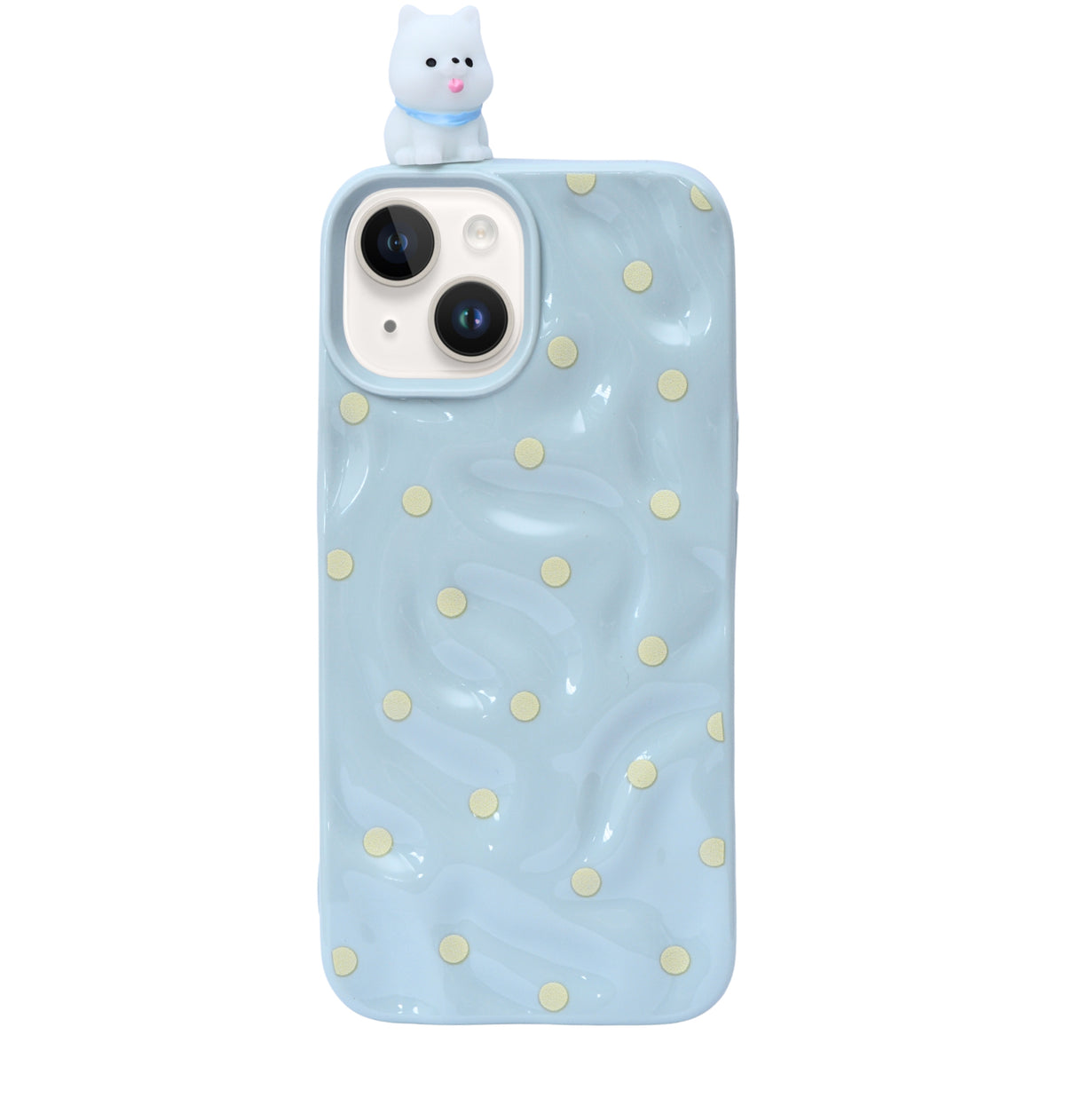 3D Cartoon Character with Polka Dots Soft Phone Case for iPhone 14 Plus/ 15 Plus