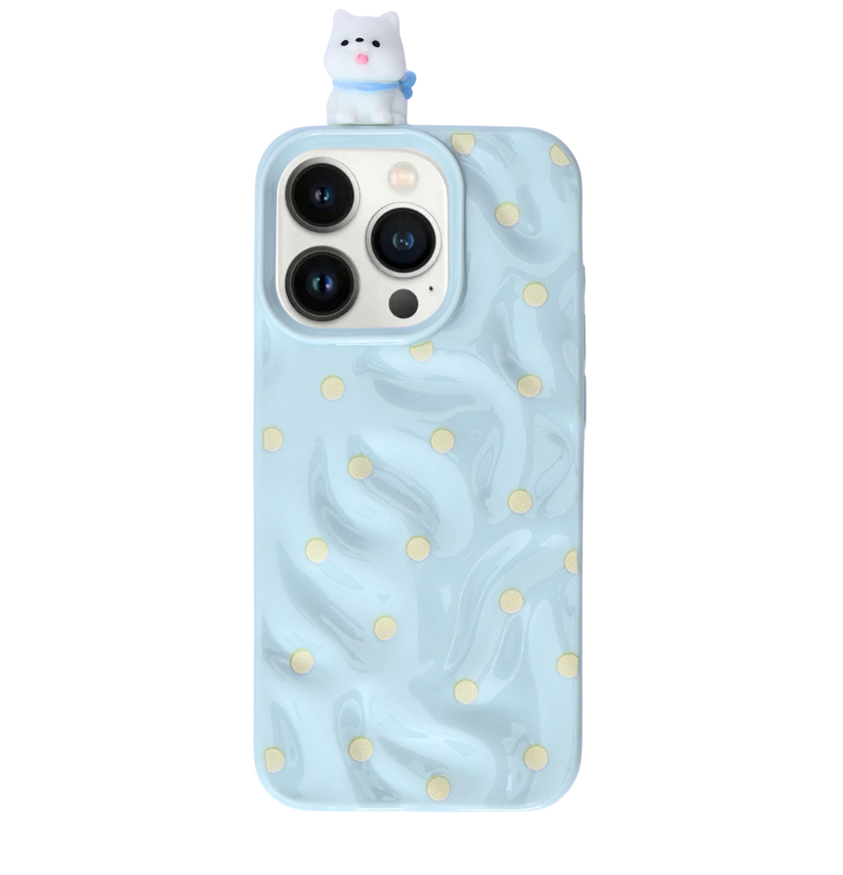 3D Cartoon Character with Polka Dots Soft Phone Case for iPhone 16 Pro Max