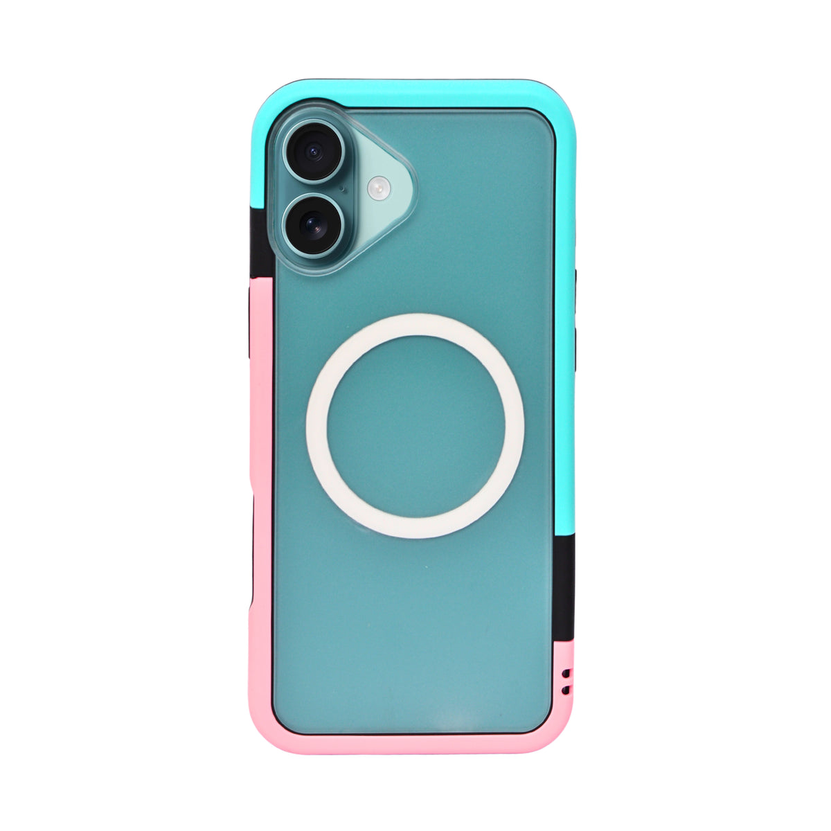 Dual Color Edge Matte Transparent MagSafe Phone Case for iPhone 16