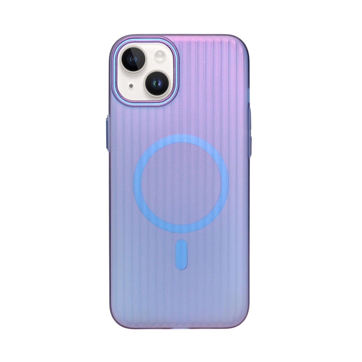 Tinted Transparent Corrugated Texture MagSafe Compatible Phone Case for iPhone 14Plus/ 15Plus