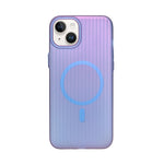 Tinted Transparent Corrugated Texture MagSafe Compatible Phone Case for iPhone 14Plus/ 15Plus