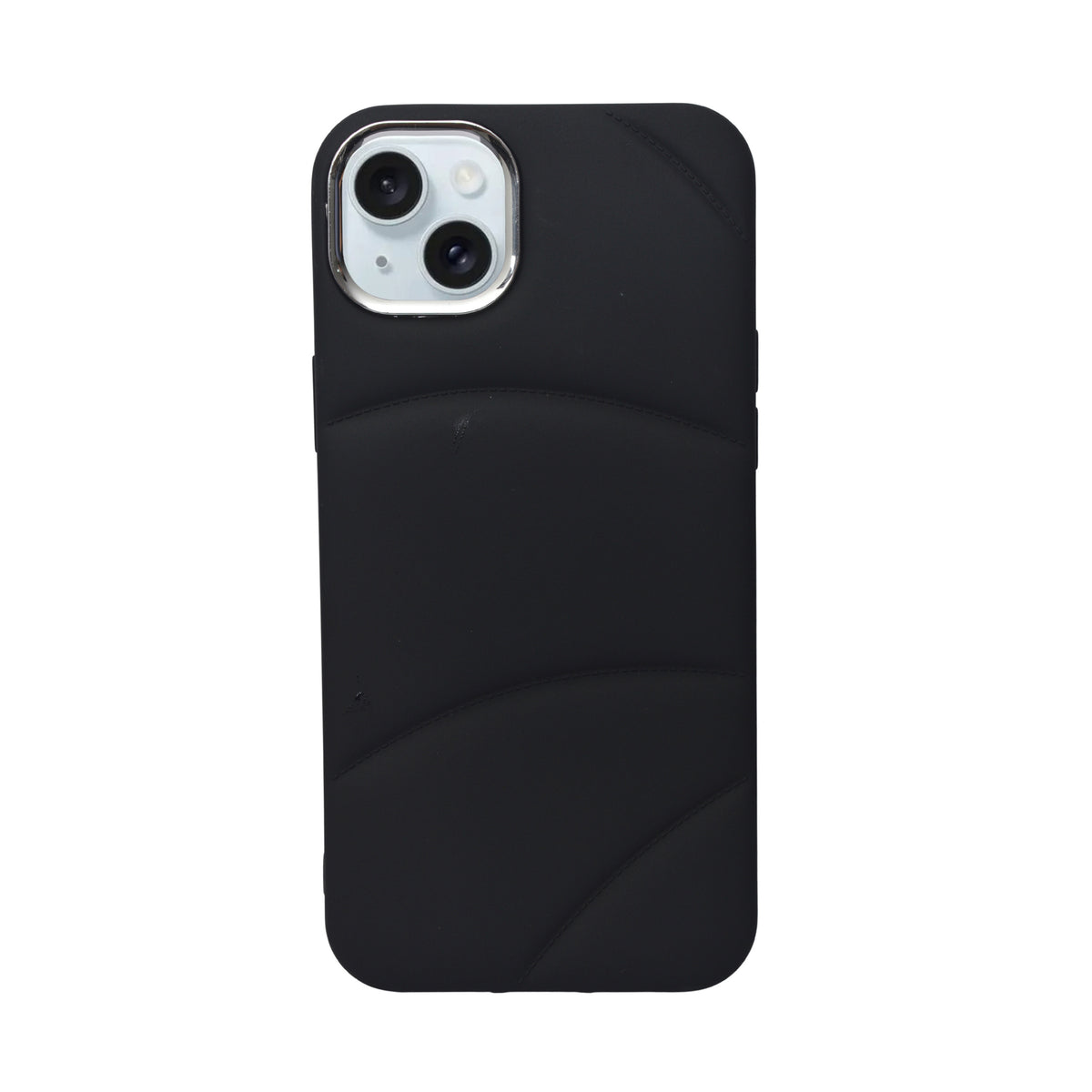 Matte Black Wave Pattern Soft Touch Cover For iPhone 14 Plus / 15 Plus
