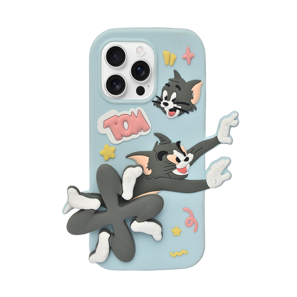 3D Running Tom and Jerry Soft Silicone Phone Case for iPhone 13 Pro Max/ 14 Pro Max/ 15 Pro Max