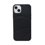 Matte Black Wave Pattern Soft Touch Cover For iPhone 14 Plus / 15 Plus