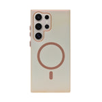 Minimalist Frosted Vertical Stripe MagSafe Case for Samsung S23 Ultra