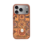 Bohemian Ethnic Print Cork Texture with Pearl Detail Phone Case for iPhone 17 Pro