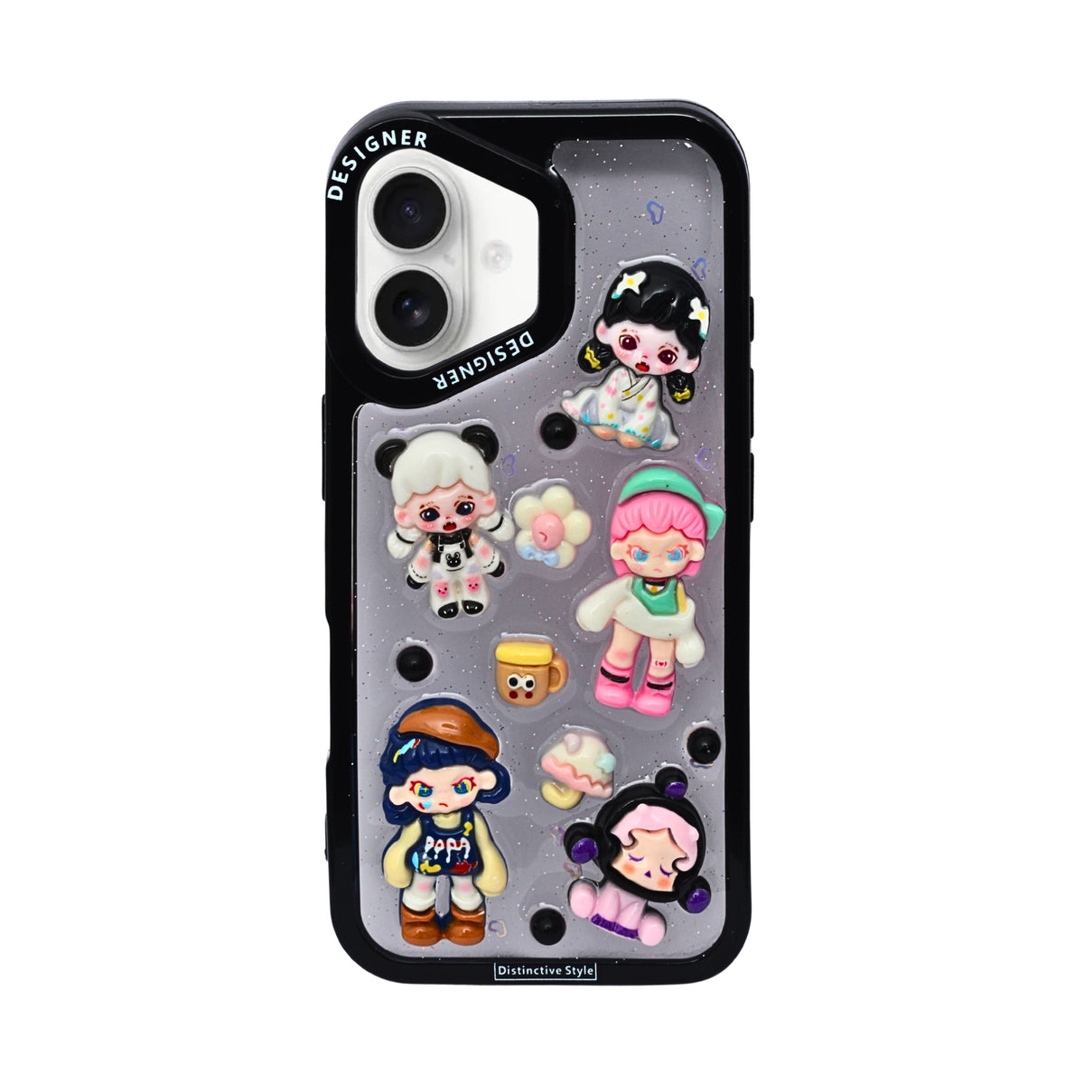 Cute 3D Cartoon Doodle Phone Case for iPhone 16