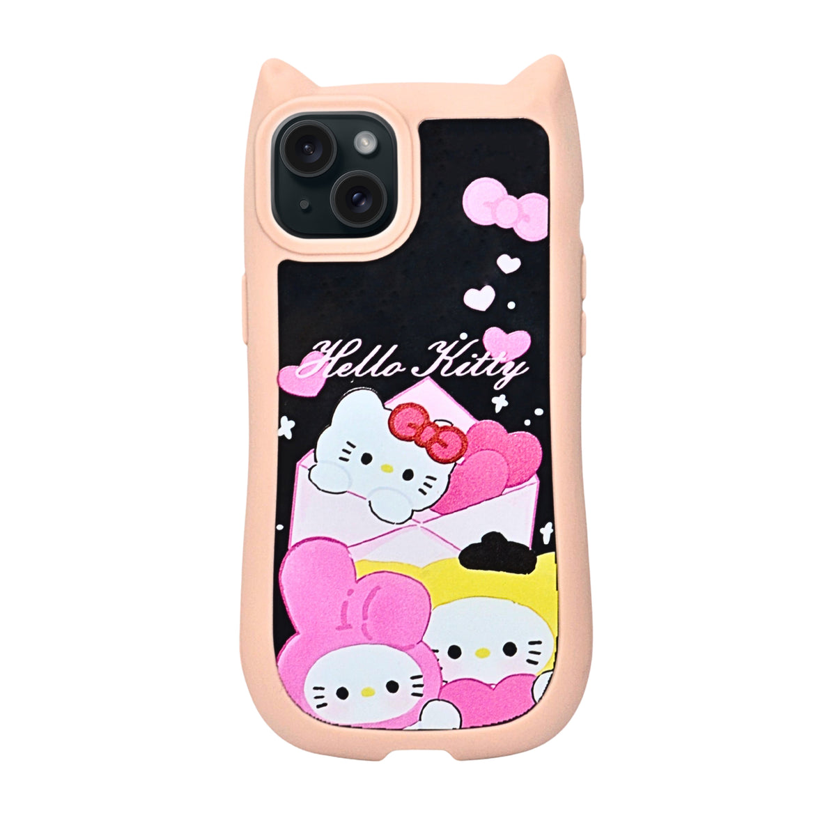 Cute Cartoon Phone Case with Cat Ears For iPhone 14Plus/15 Plus