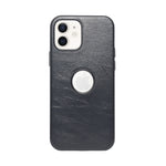 Deecase Premium Leather Finish with Metallic Logo Ring Cutout Phone Case for iPhone 12 /12Pro