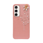 Luxury Glitter Finish with 3D Pearl Flower Design Phone Case for Samsung S23fe