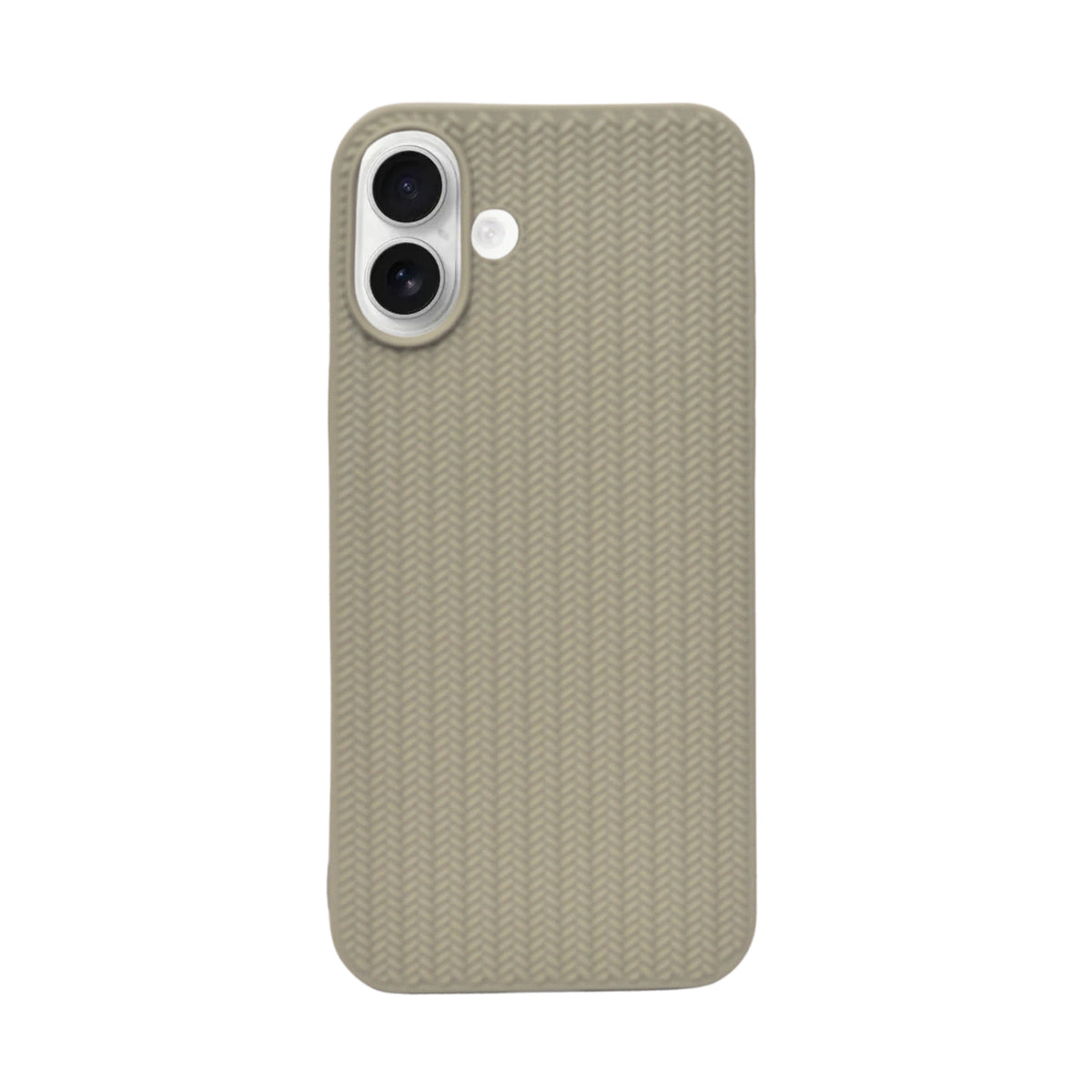 Minimal Jute Textured Matte Protective Phone Case For iPhone 16 Plus