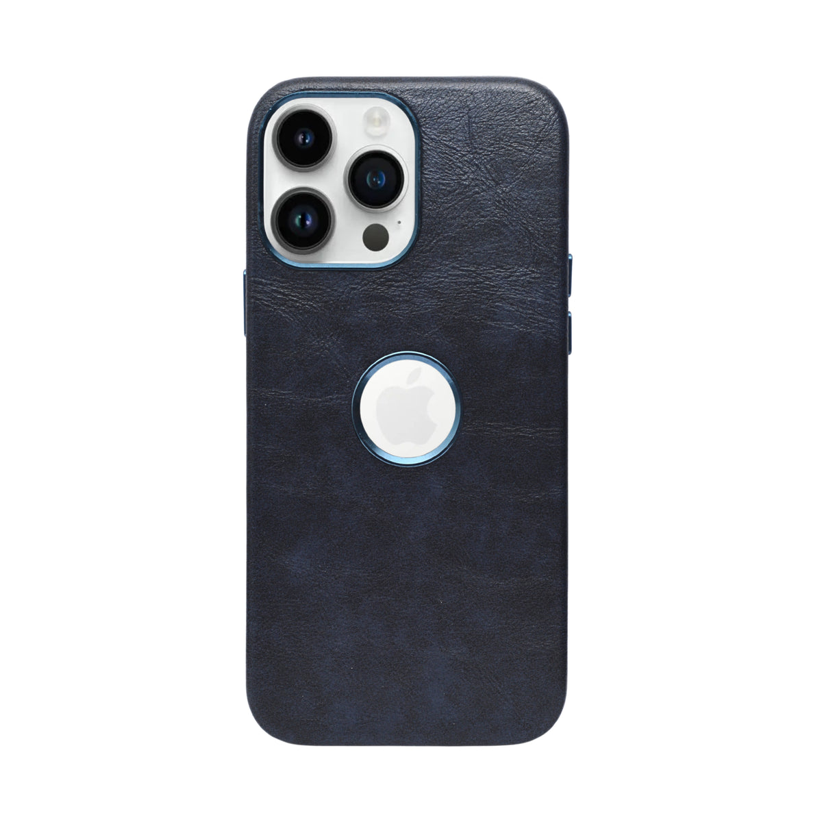 Deecase Premium Leather Finish with Metallic Logo Ring Cutout Phone Case for iPhone 14 Pro