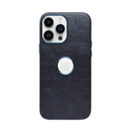 Deecase Premium Leather Finish with Metallic Logo Ring Cutout Phone Case for iPhone 14 Pro