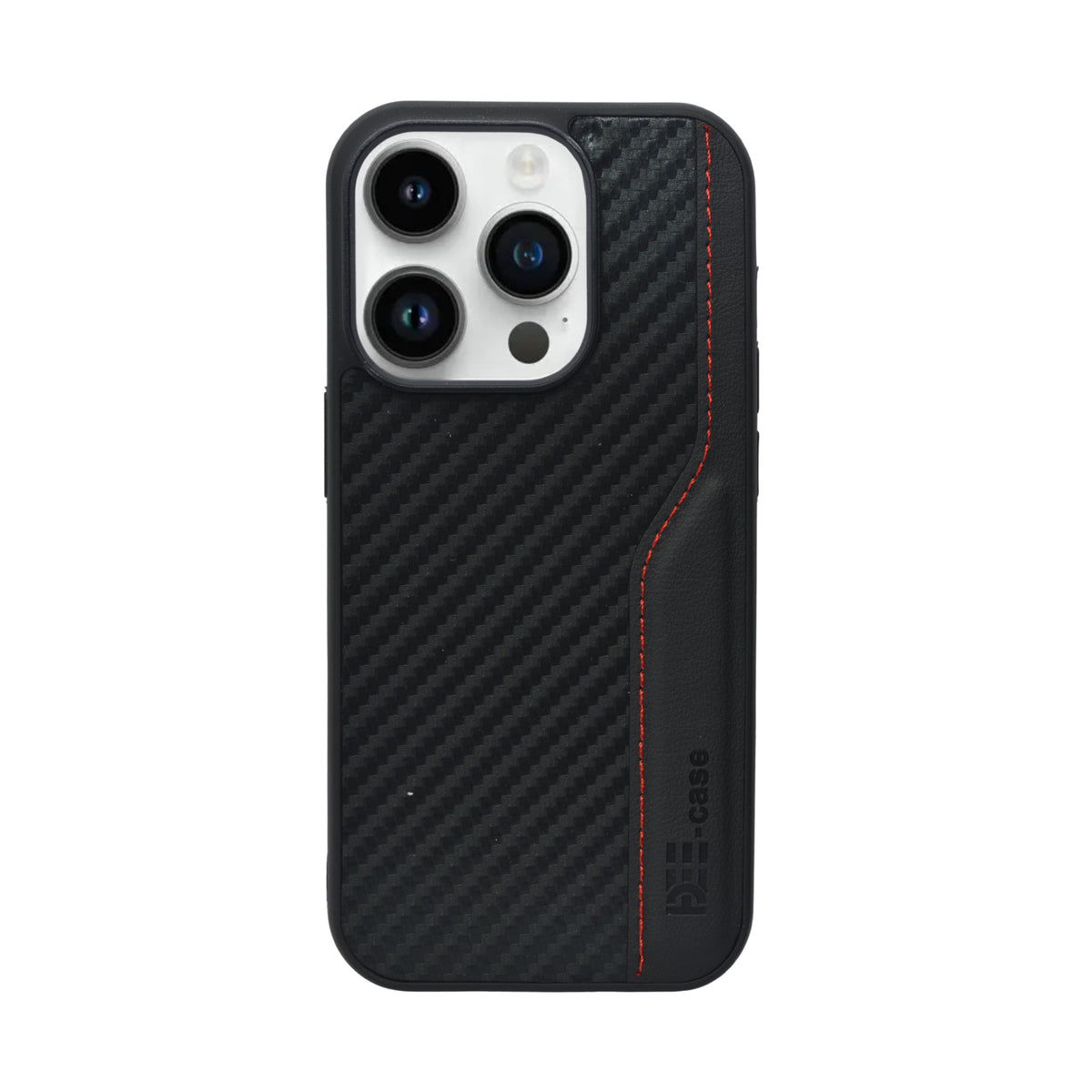 Deecase Leather Grip with Red Stitch Detailing Phone Case For iPhone 14 Pro Max
