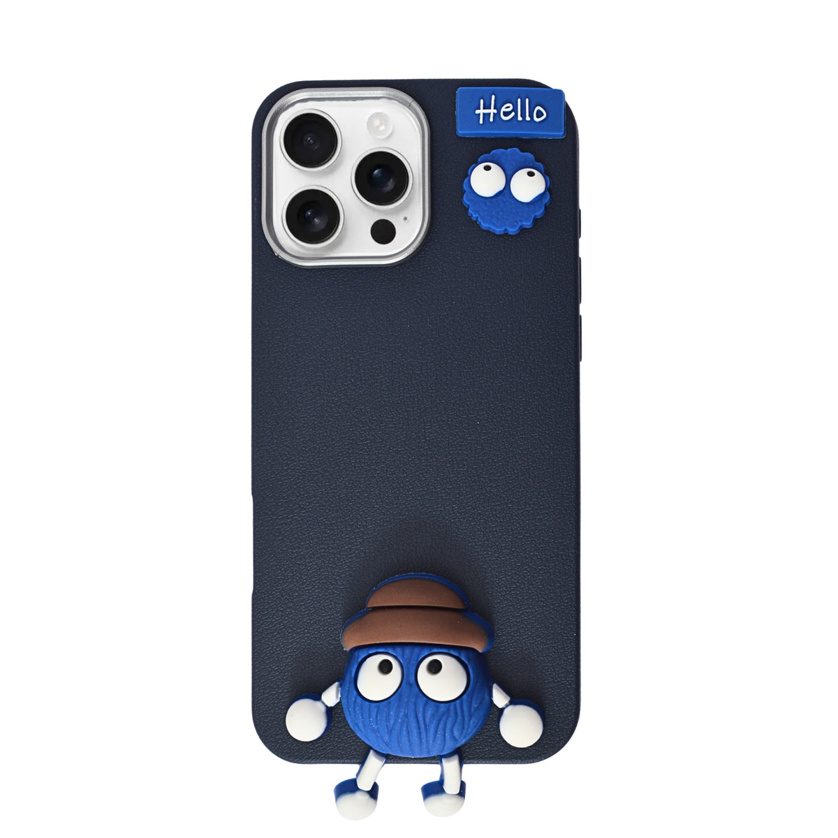 Hello Teddy Cap 3D Cartoon Phone Case For iPhone 16 Pro Max