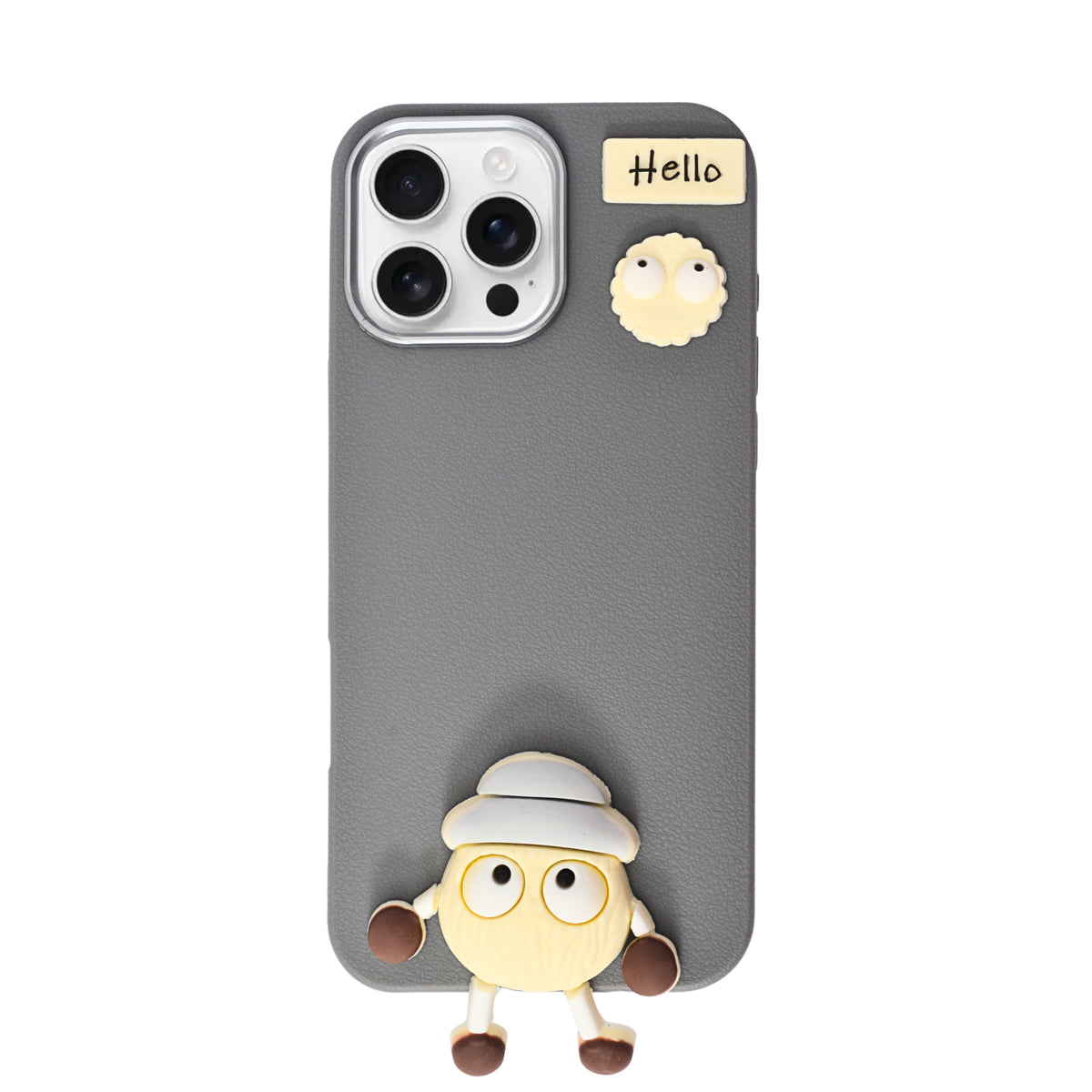 Hello Teddy Cap 3D Cartoon Phone Case For iPhone 16 Pro Max
