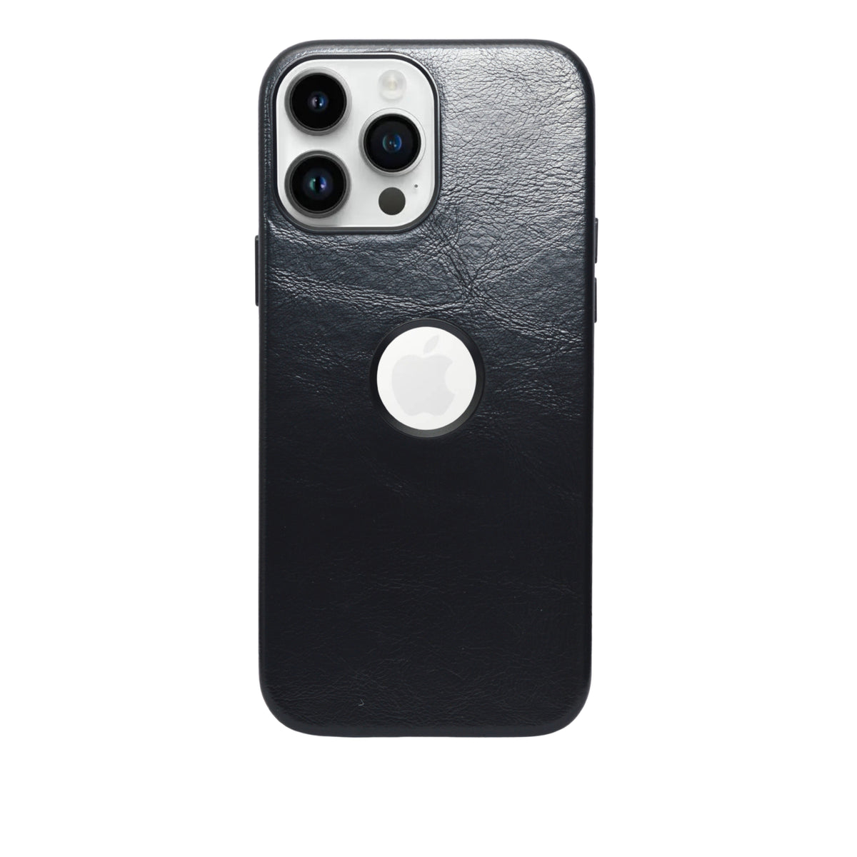 Deecase Premium Leather Finish with Metallic Logo Ring Cutout Phone Case for iPhone 14 Pro