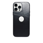 Deecase Premium Leather Finish with Metallic Logo Ring Cutout Phone Case for iPhone 14 Pro