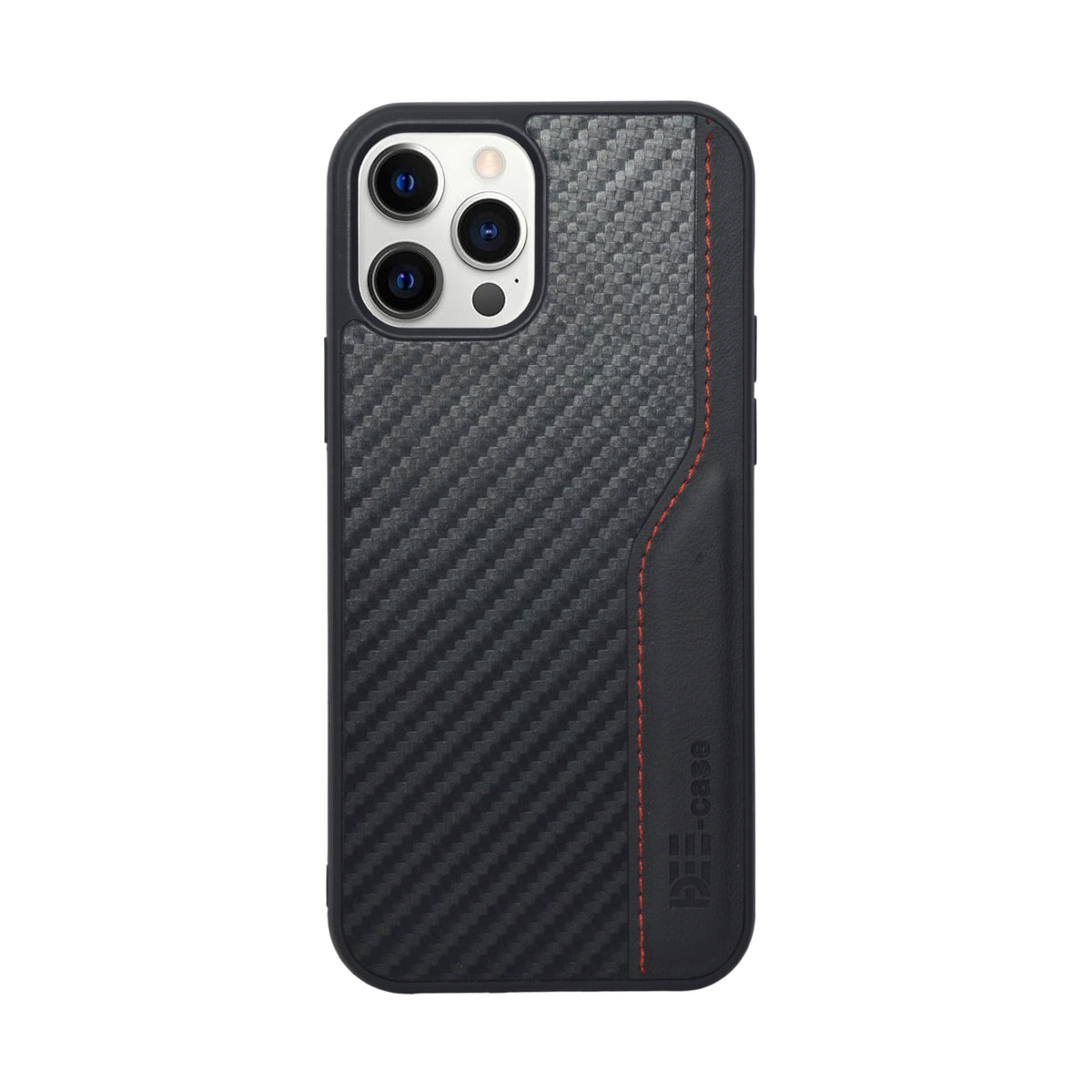 Deecase Leather Grip with Red Stitch Detailing Phone Case For iPhone 12 / 12 Pro