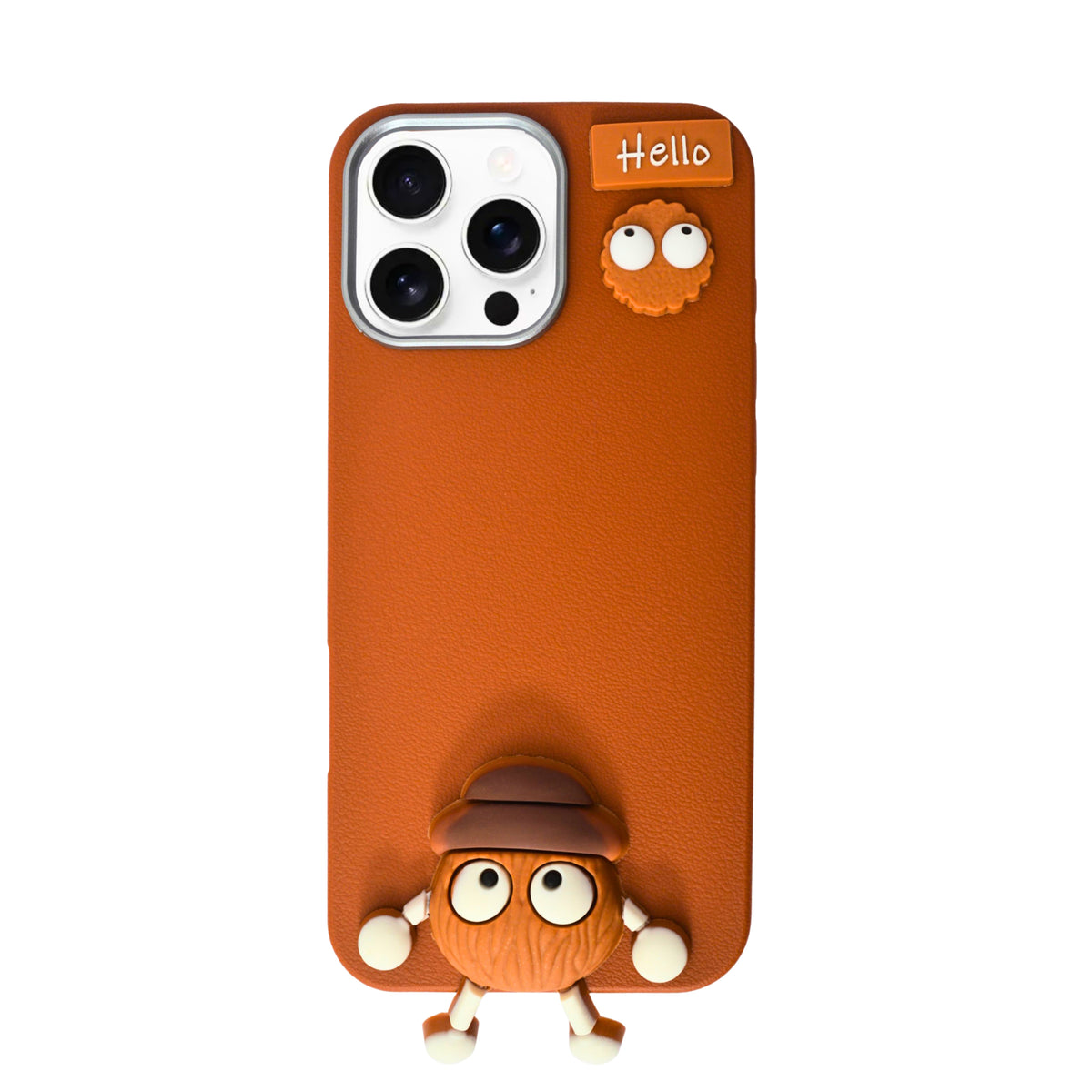 Hello Teddy Cap 3D Cartoon Phone Case For iPhone 16 Pro Max