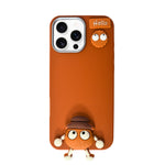 Hello Teddy Cap 3D Cartoon Phone Case For iPhone 16 Pro Max