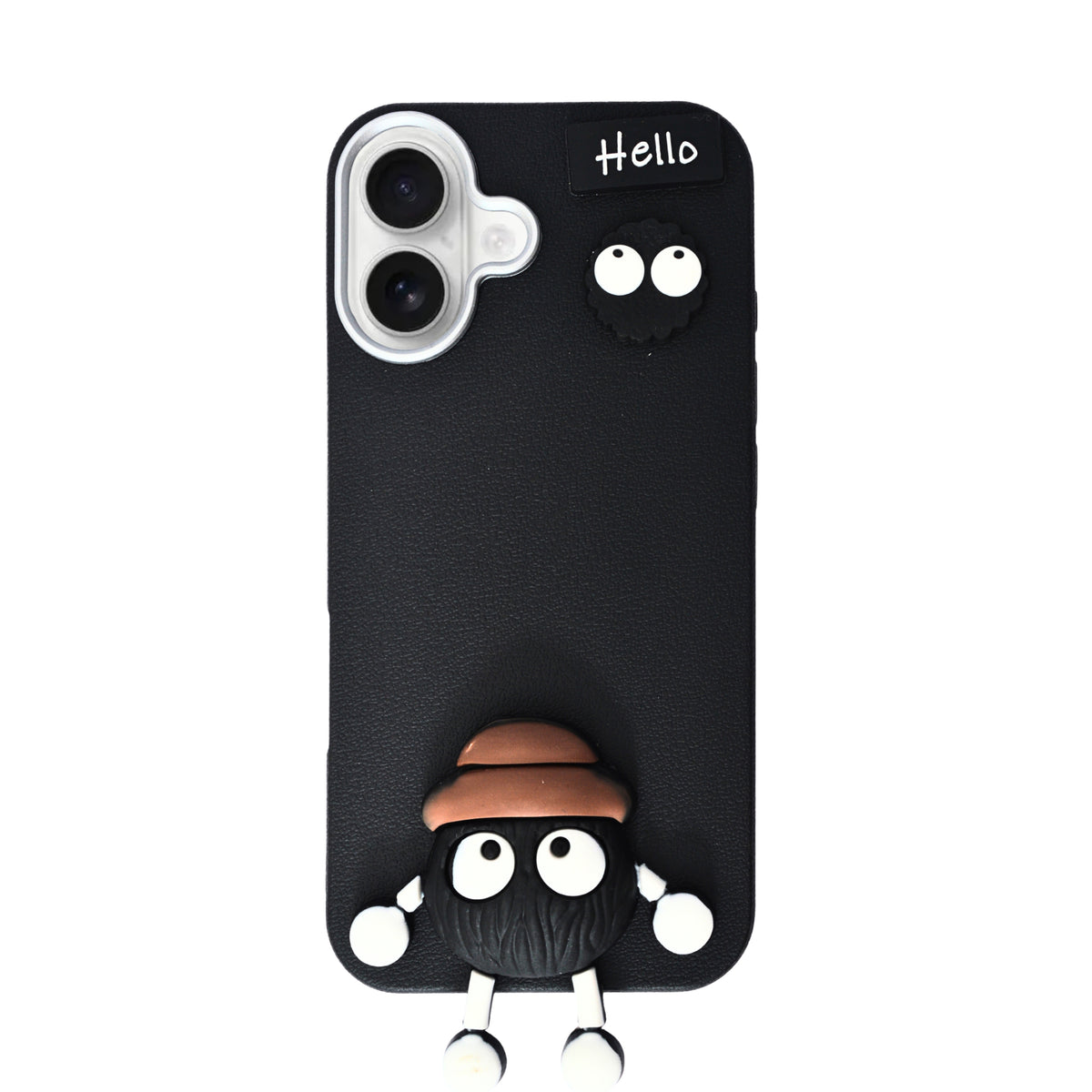 Hello Teddy Cap 3D Cartoon Phone Case For iPhone 16 Plus