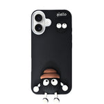 Hello Teddy Cap 3D Cartoon Phone Case For iPhone 16 Plus