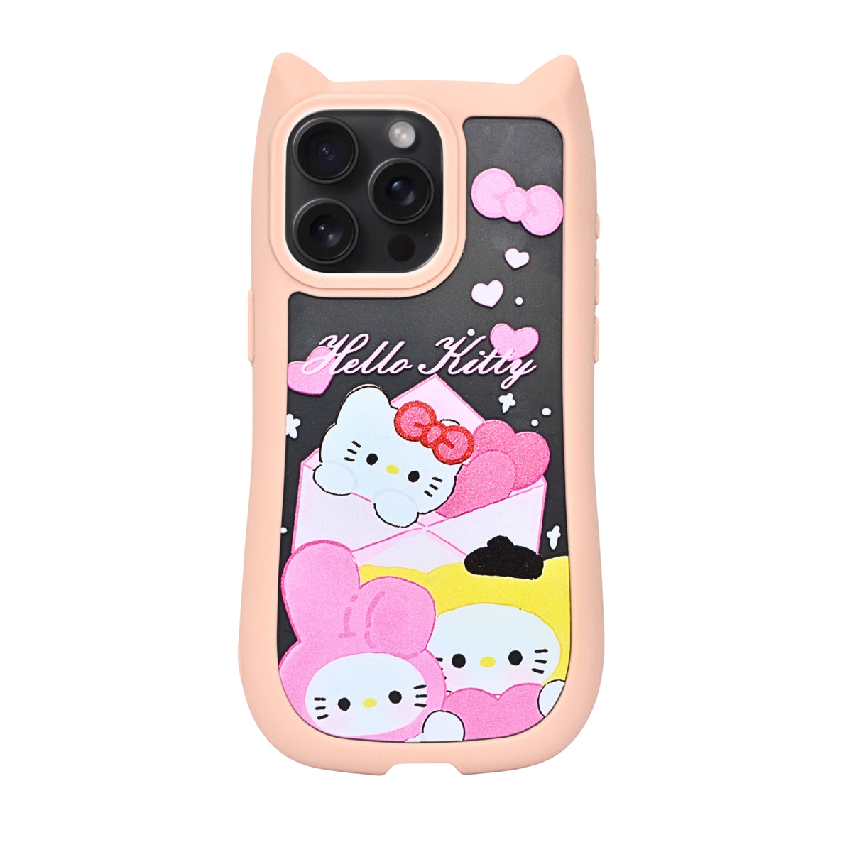 Cute Cartoon Phone Case with Cat Ears For iPhone 15 Pro