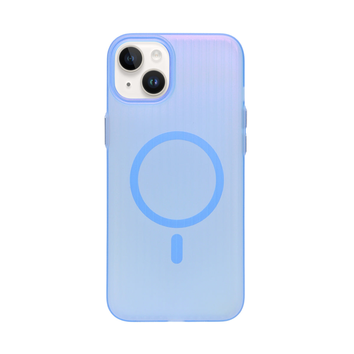 Tinted Transparent Corrugated Texture MagSafe Compatible Phone Case for iPhone 14Plus/ 15Plus