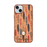 Bohemian Ethnic Print Cork Texture with Pearl Detail Phone Case for iPhone 15