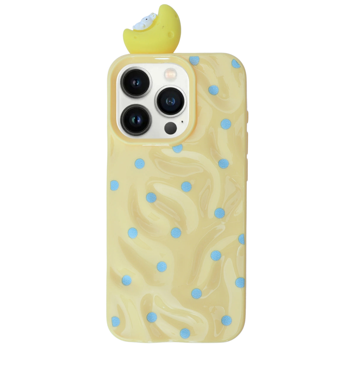 3D Cartoon Character with Polka Dots Soft Phone Case for iPhone 16 Pro Max