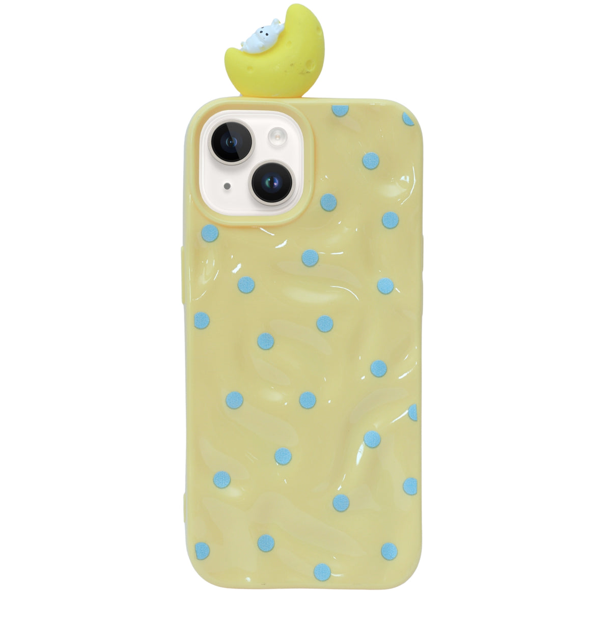 3D Cartoon Character with Polka Dots Soft Phone Case for iPhone 14 Plus/ 15 Plus