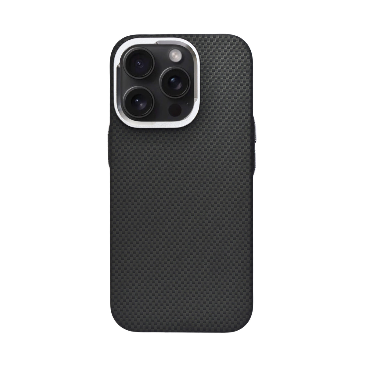 Carbon Fiber Texture MagSafe Compatible with Metal Camera Phone Case for iPhone 16 Pro Max