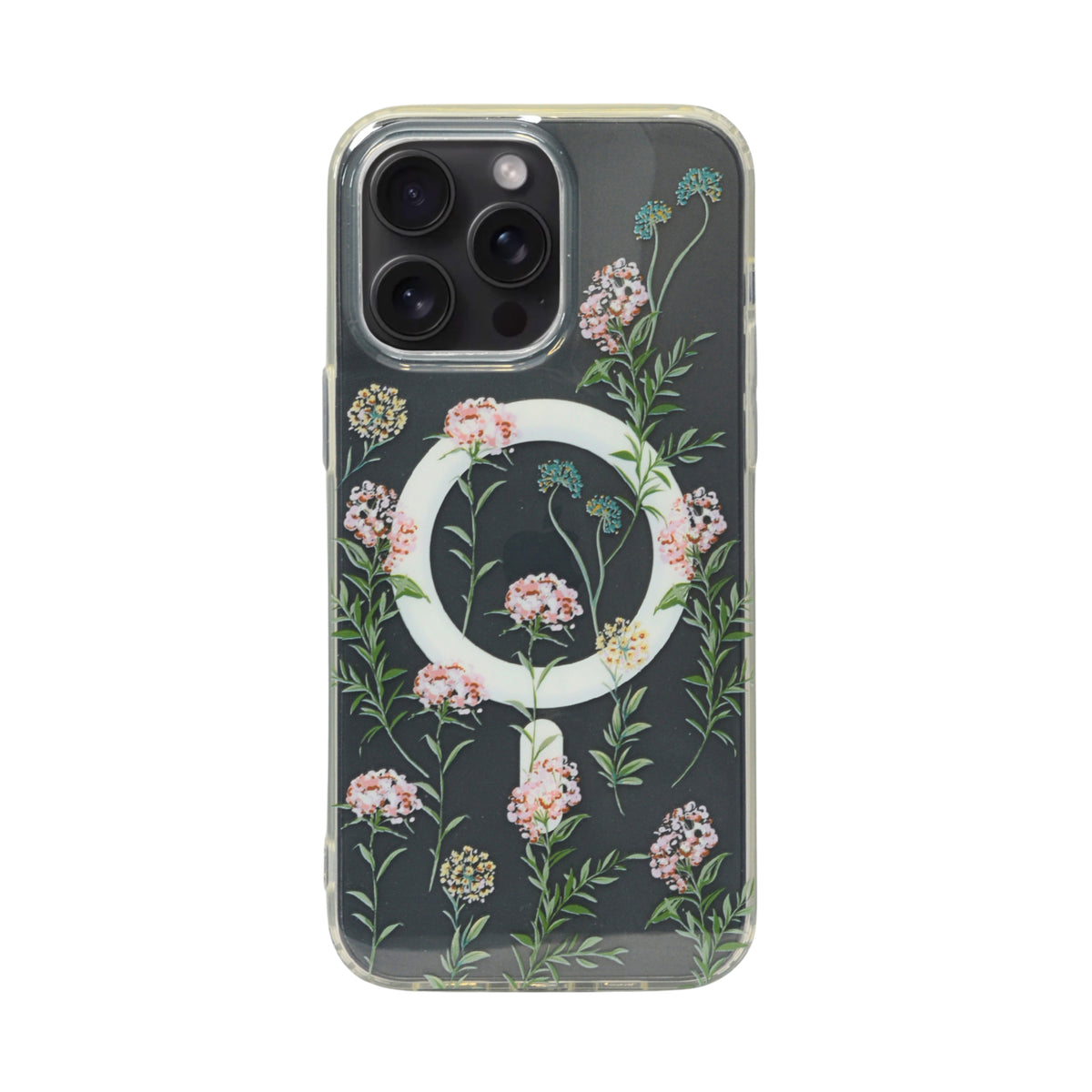 Floral Transparent MagSafe Shockproof Protection Phone Case For iPhone 14 Pro Max
