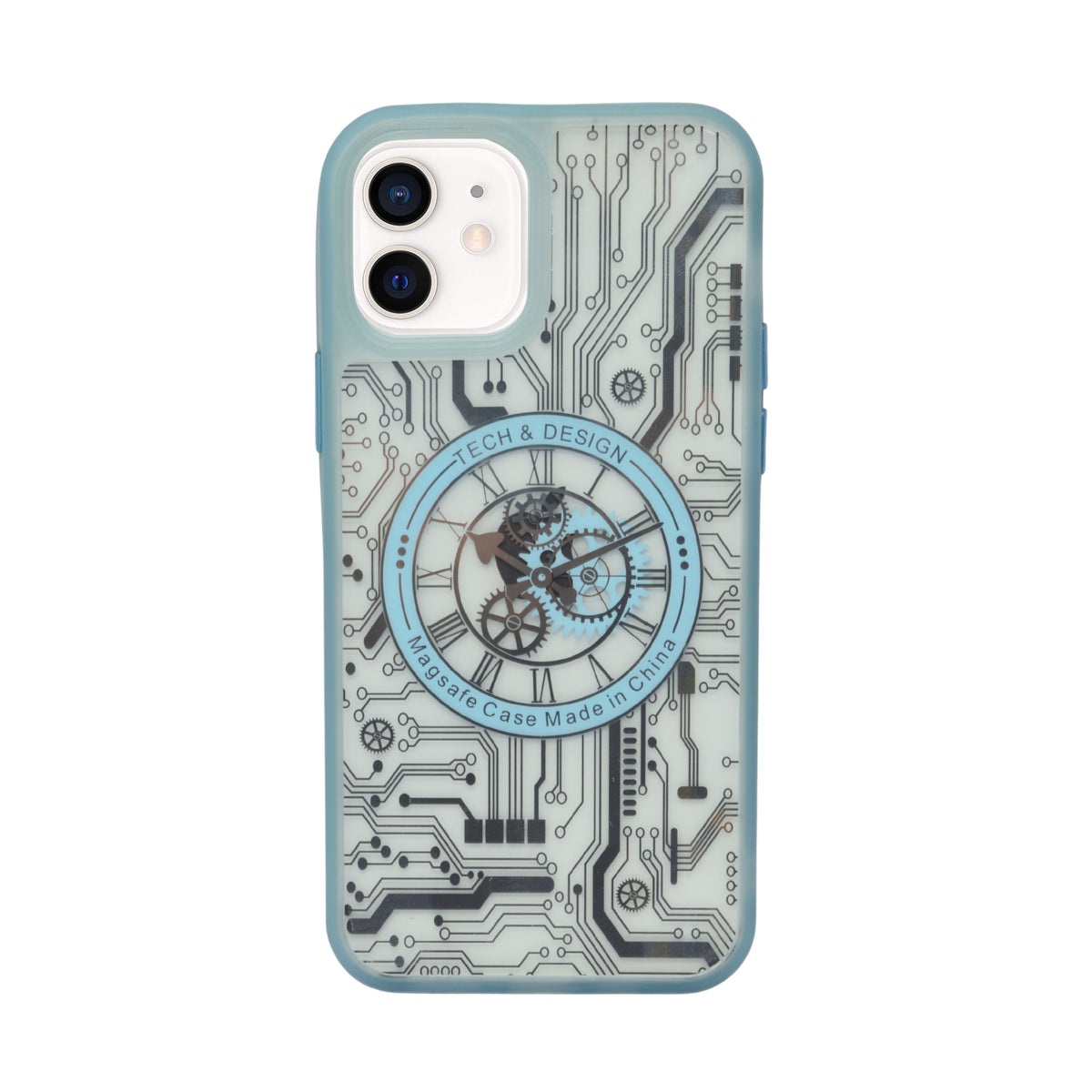 Tech Steampunk Gear Clock Design MagSafe Phone Case For iPhone 12/ 12Pro