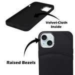 Matte Black Wave Pattern Soft Touch Cover For iPhone 14 Plus / 15 Plus