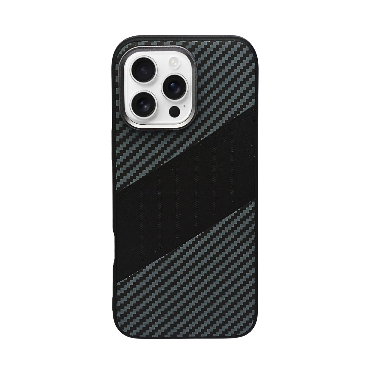 Carbon Fiber Leather Texture Kevlar Anti-Fall Protective Case for iPhone 16 Pro Max