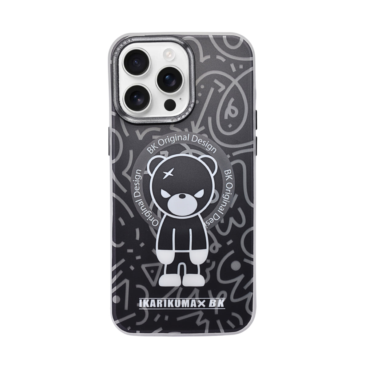 IKARIKUMA Angry Bear Series Cartoon Protective Phone Case For iPhone 15 Pro Max