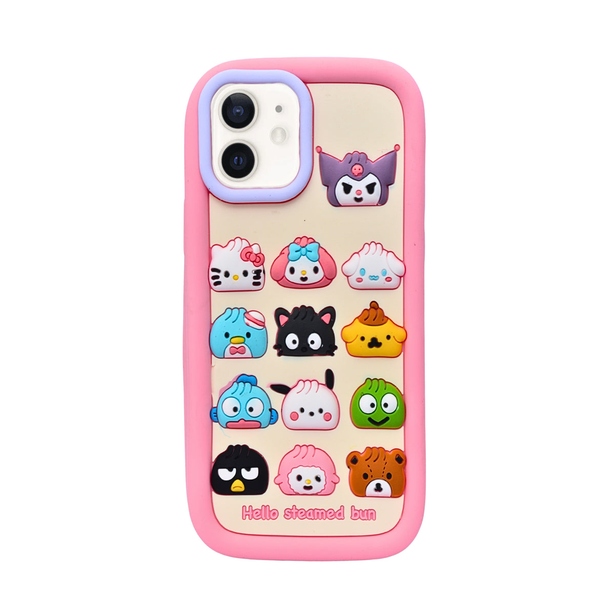 3D Cartoon Hello Steamed Bun Character Design Phone Case For iPhone 12/ 12 Pro