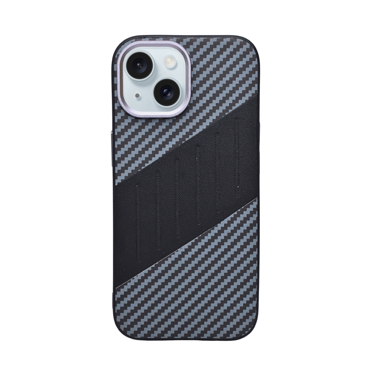 Carbon Fiber Leather Texture Anti-Fall Protective Case for iPhone 15