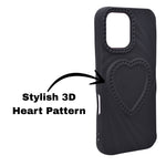 3D Heart Design Soft Silicone Protective Case for iPhone 16