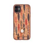 Bohemian Ethnic Print Cork Texture with Pearl Detail Phone Case for iPhone 11