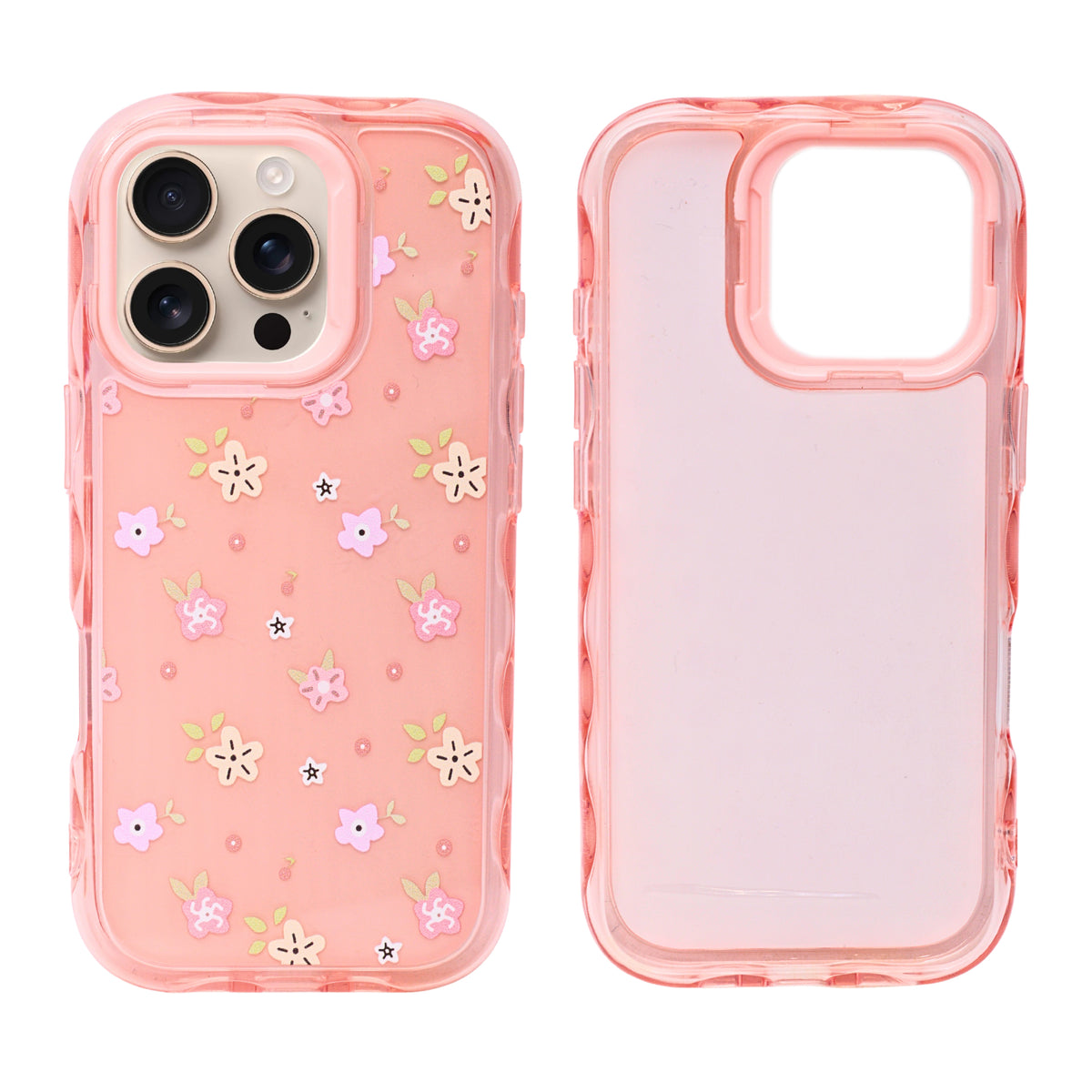 Cute Transparent Wavy Edge Phone Case for iPhone 16 Pro
